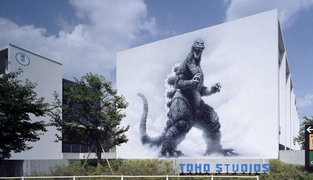 東宝スタジオ　ゴジラ壁画